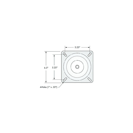 Attwood 1002S Lock'N-Pin 3/4" Pin Seat Mount Black E-Coated w/o Spring