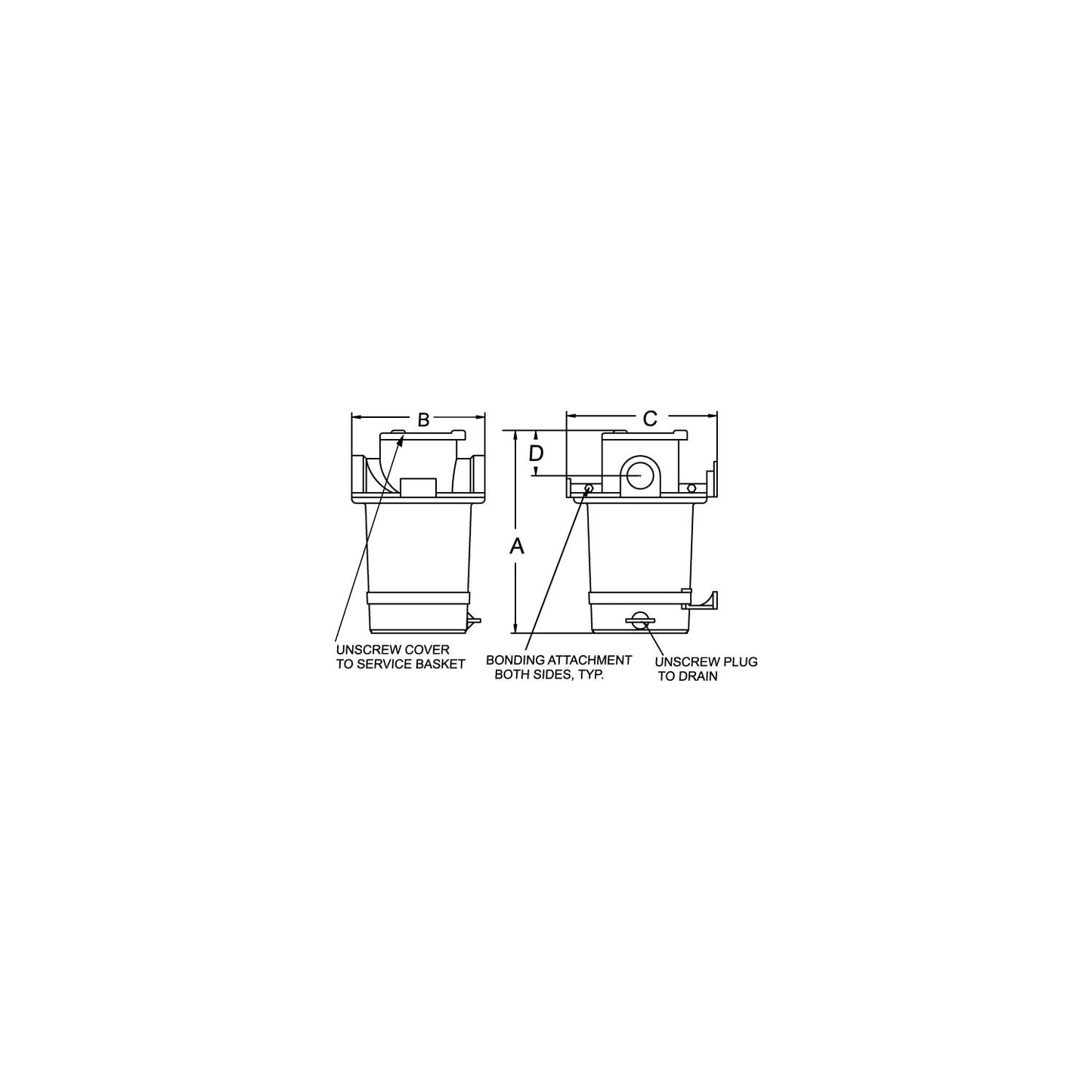 3/4" Strainer 304 SS Basket