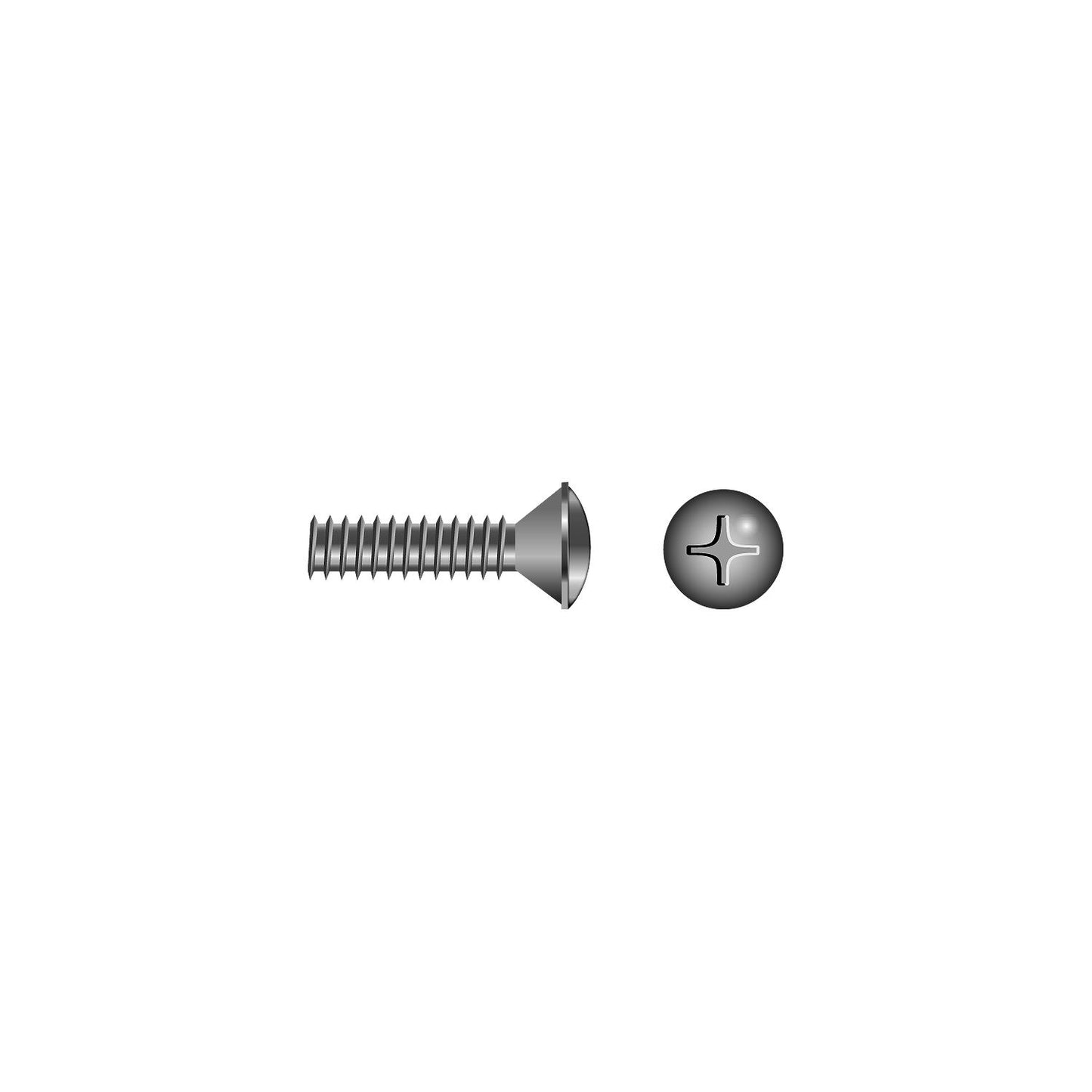 Seachoice Phillips Machine Screws, Oval Head, 6-32 x 1"