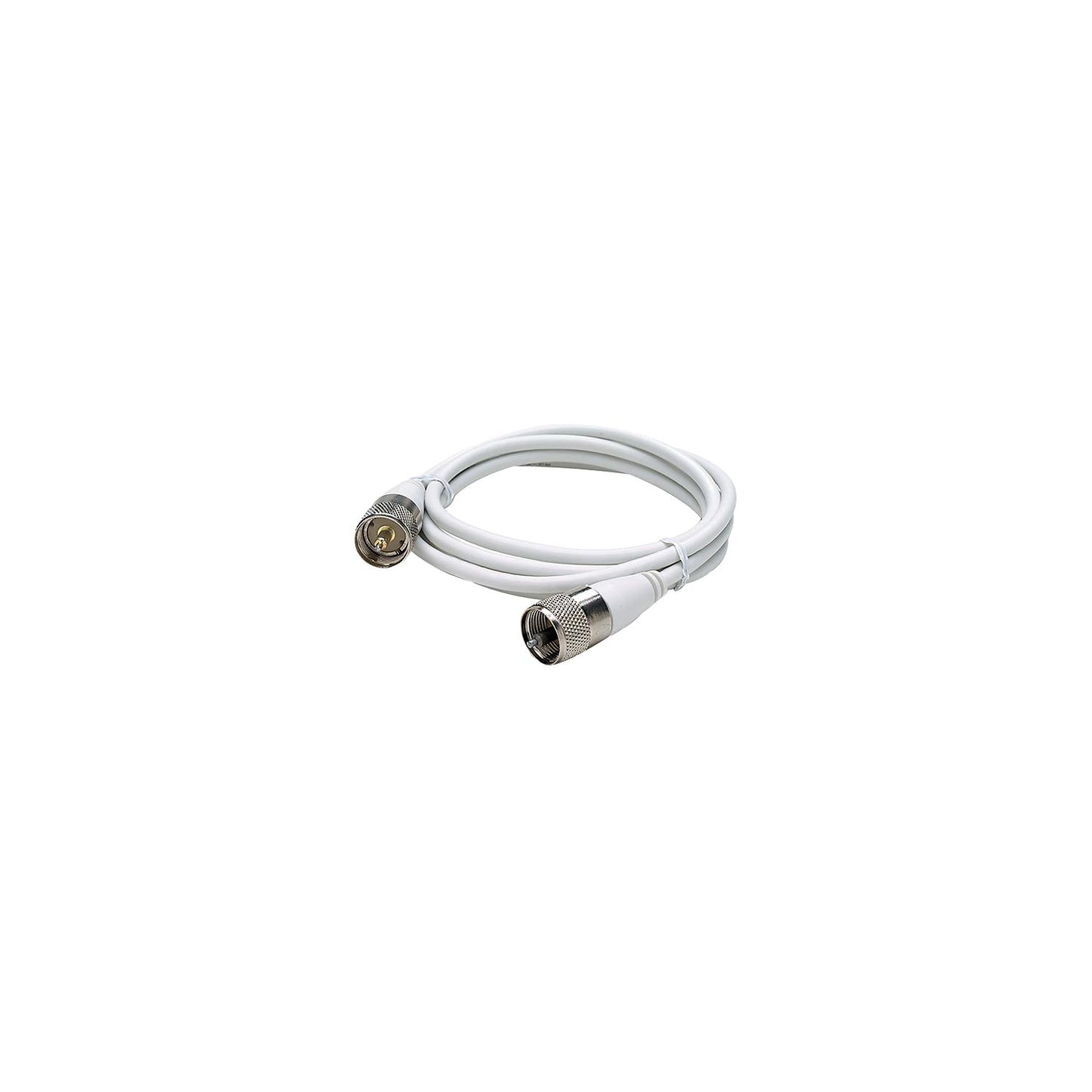 Seachoice 19761 10' RG58U White Coaxial Antenna Cable Assembly, Includes PL259 Fittings on Both Ends