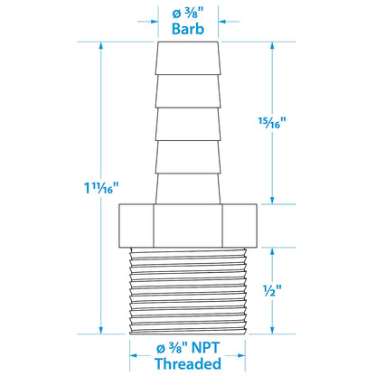 Seachoice Brass Male Hose Barb