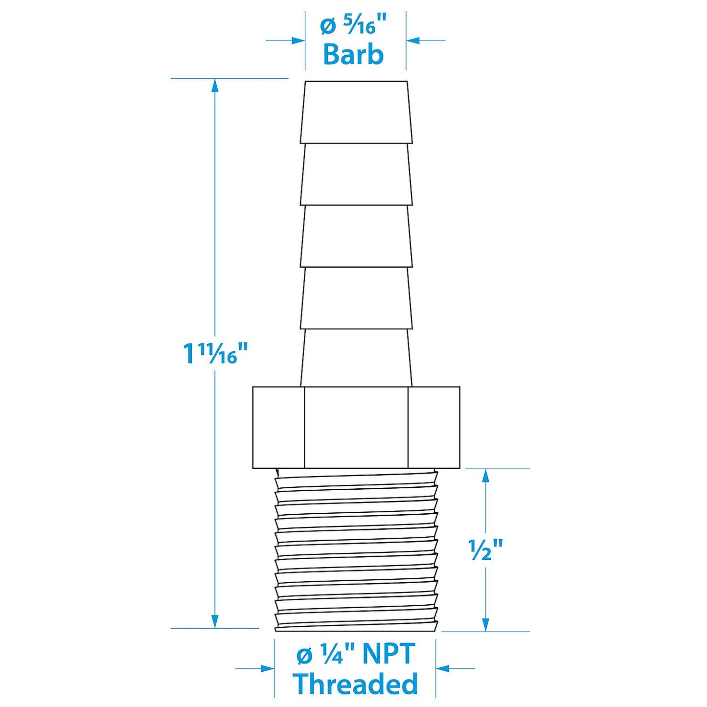 Seachoice Brass Male Hose Barb