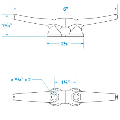 Seachoice Open Based Galvanized Dock Cleat