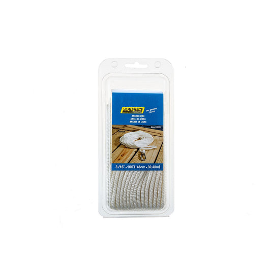 Seachoice Solid Braid Nylon Anchor Line
White, 3/16" x 100'