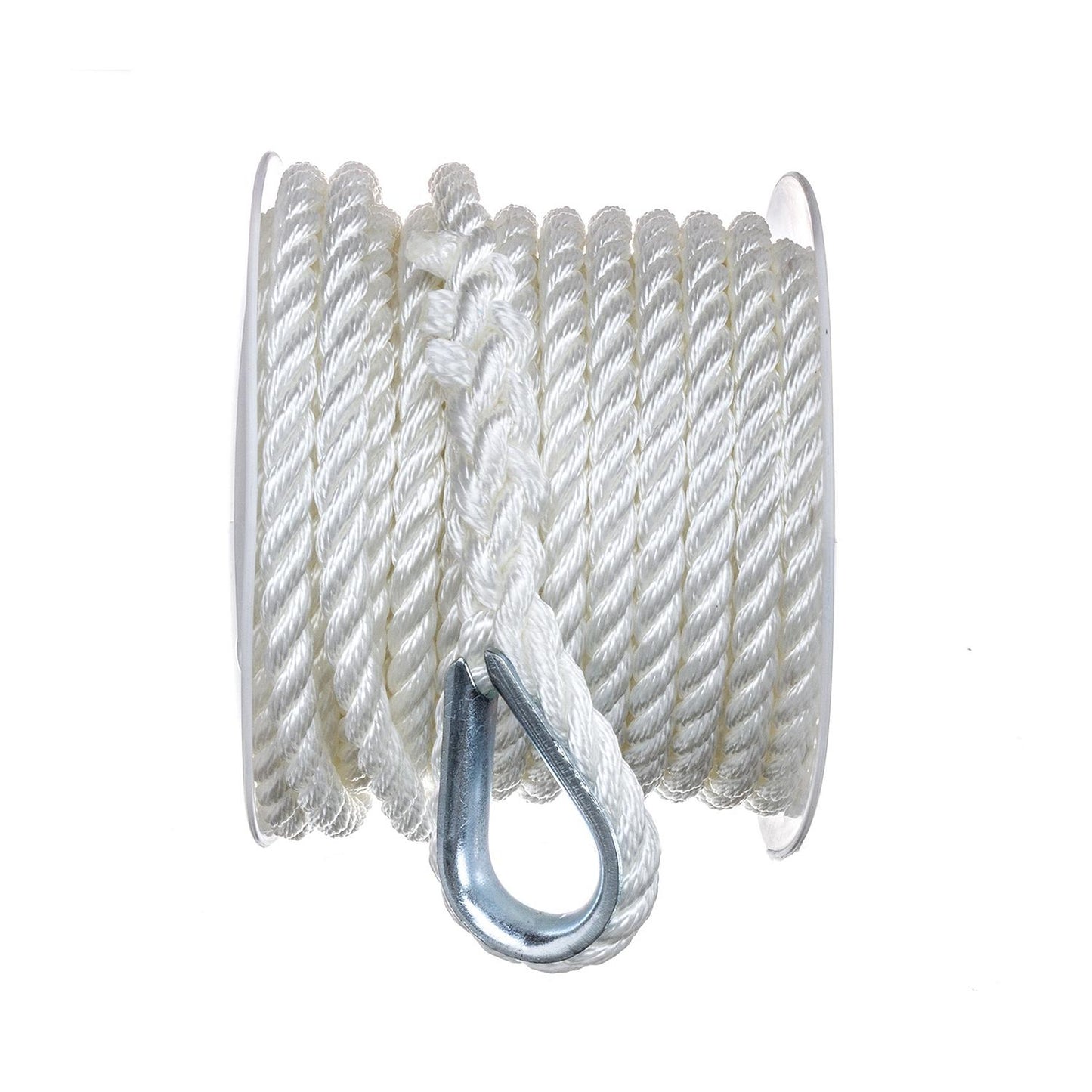 Seachoice 40691 3-Strand Twisted Nylon Anchor Line - White, 3/8" x  50'