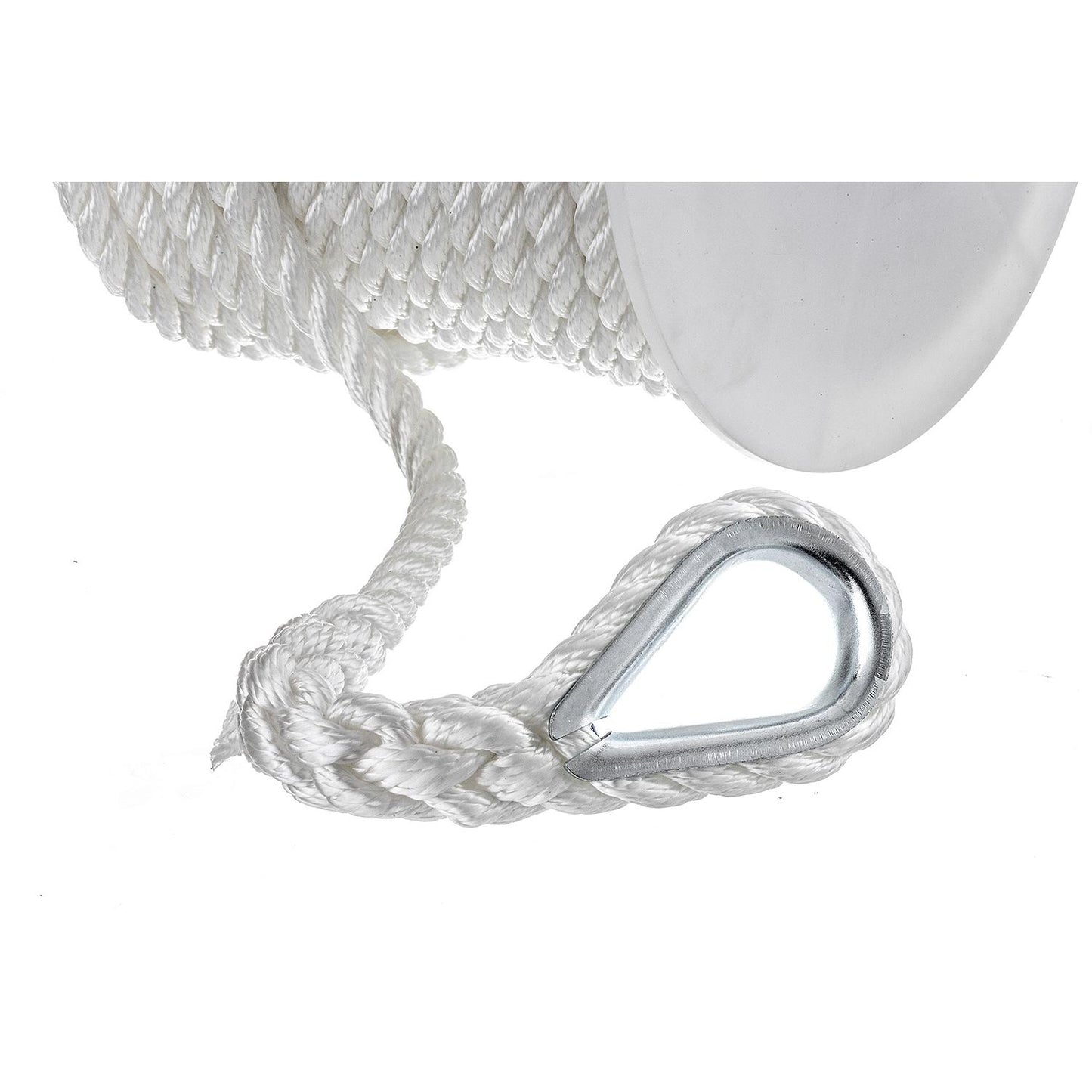 Seachoice 40731 3-Strand Twisted Nylon Anchor Line - White, 1/2" x 100'