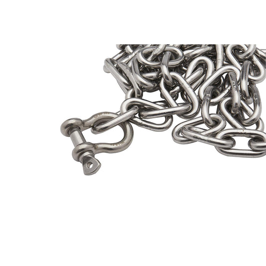 Seachoice 44103 Stainless Steel Anchor Lead Chain, 3/16" x 4', 1/4" Shackle