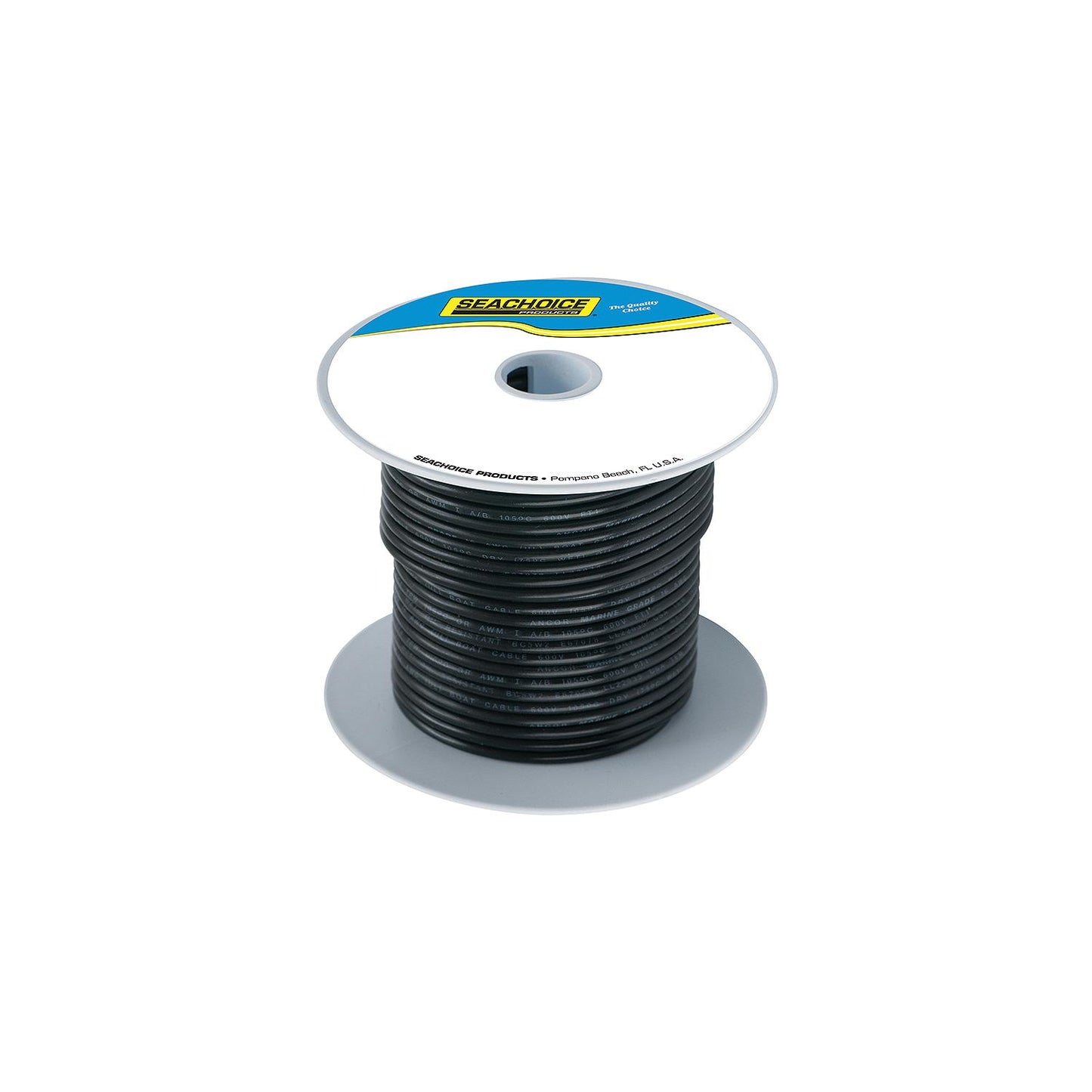 Seachoice 63043 Tinned Copper Marine Wire, 6 AWG, Black, 100'