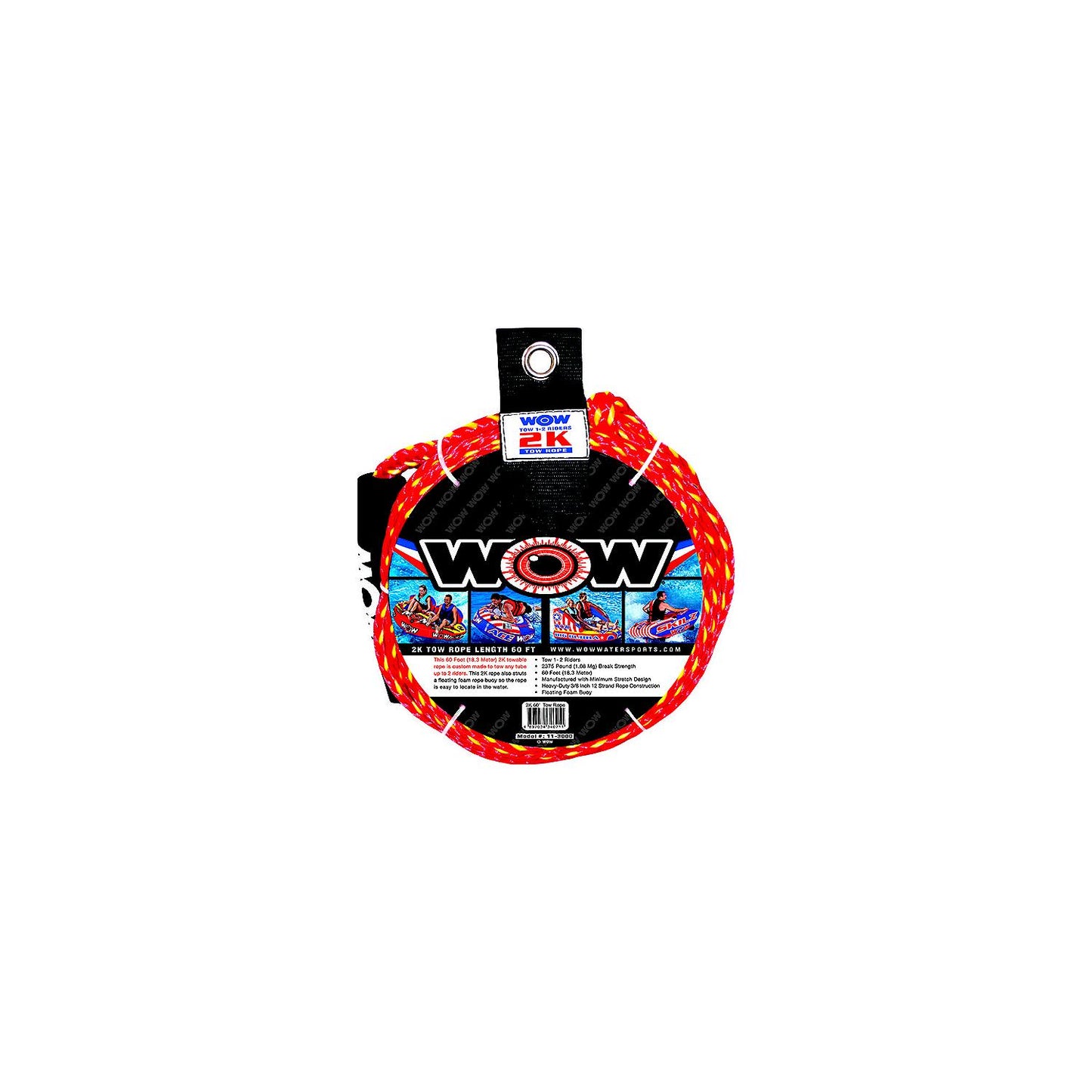 WOW Towable Tow Rope, 60', 1-2 Riders