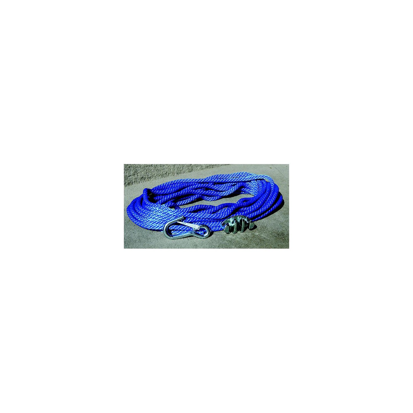 Panther Blue Polypropylene 3/8" Anchor Rope Includes No-Tie Rope Cleat and Snap Hook