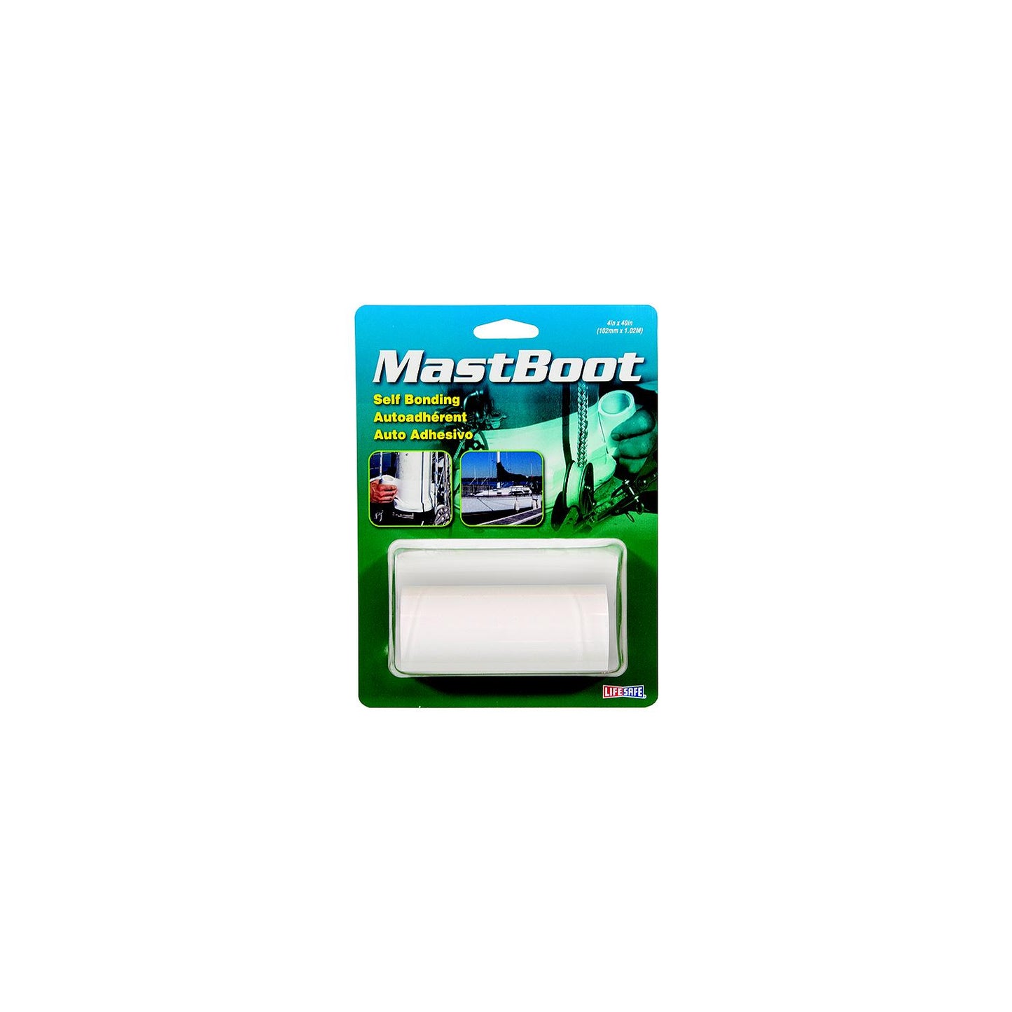 Life Safe RE3940 MastBoot Tape, 4" x 40", White